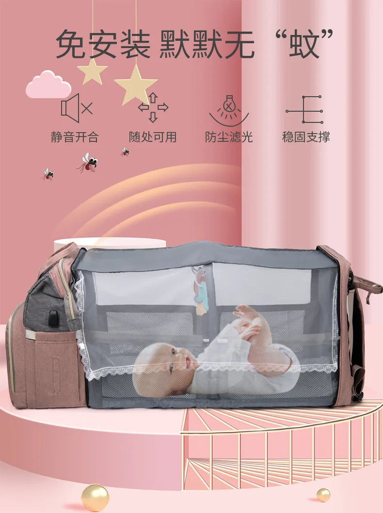 Viral Vault™ Mommy Bag Lightweight Portable Folding Crib