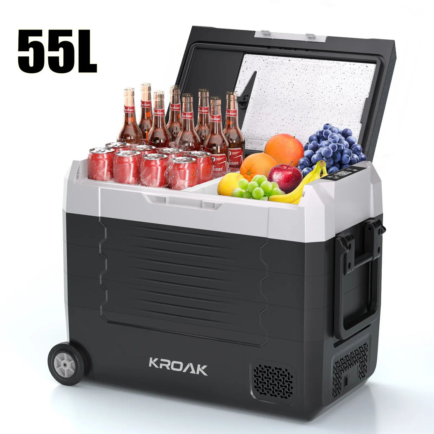 Viral Vault™ Dual Zone Portable Car Fridge with Wheels