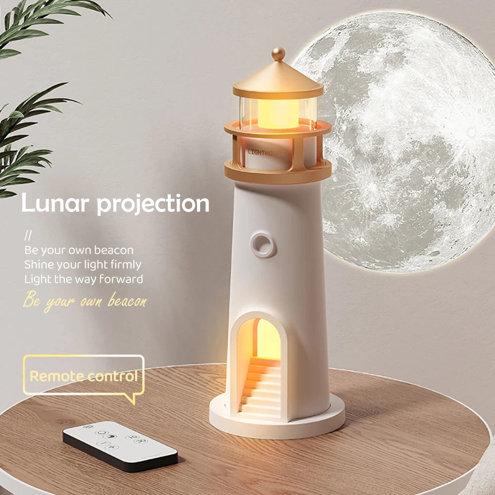 Viral Vault™ Night Lights Moon Projection Lighthouse