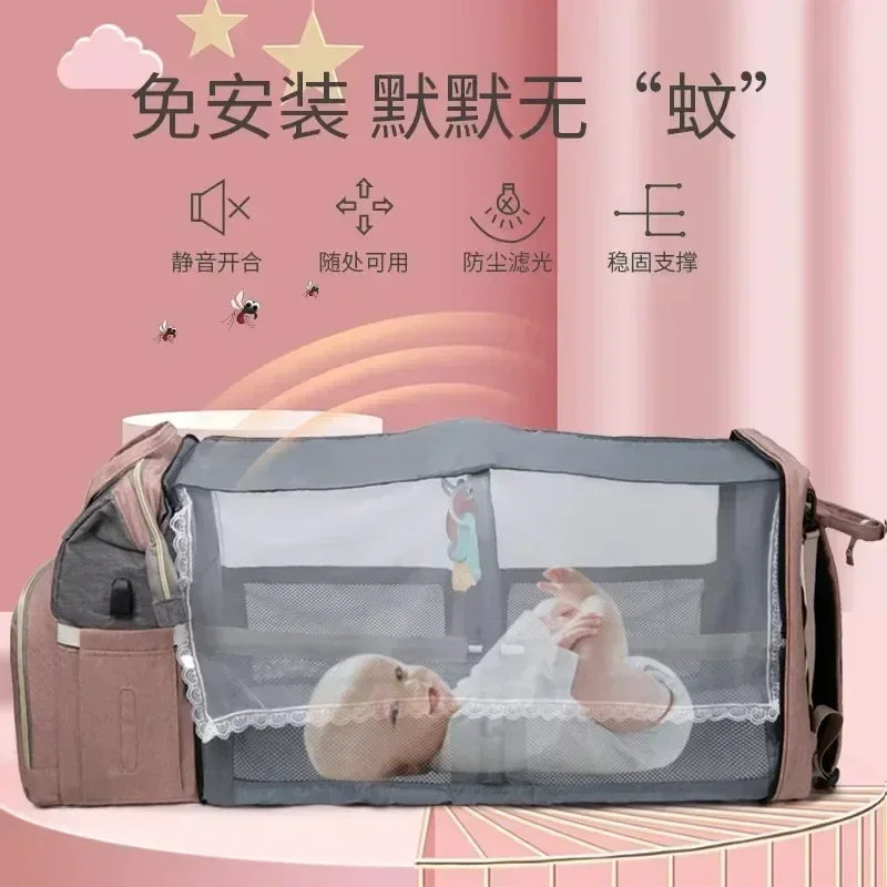 Viral Vault™ Mommy Bag Lightweight Portable Folding Crib
