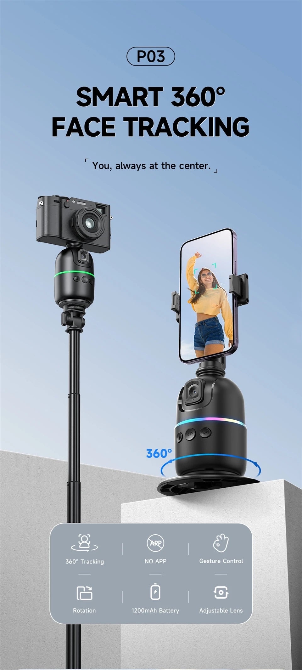 Viral Vault™ 360 Follow Selfie Stand