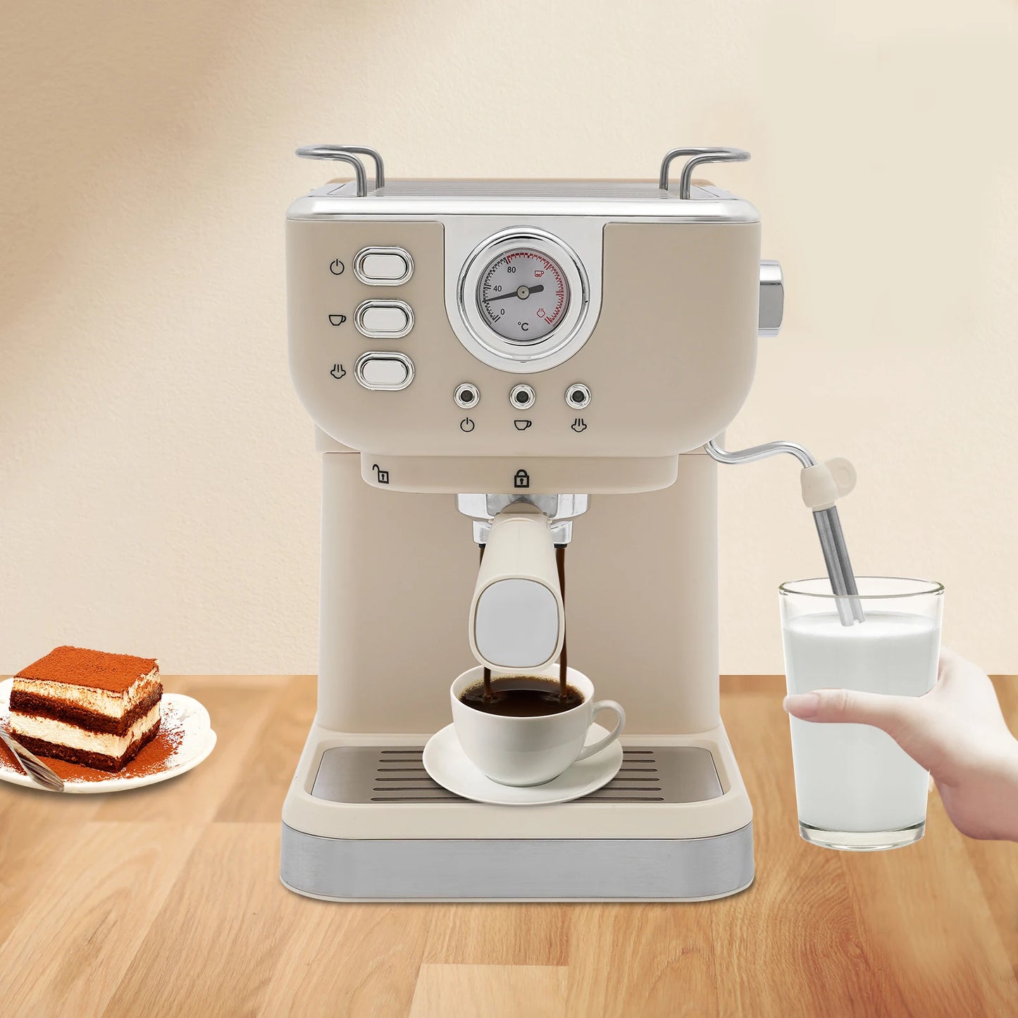 Viral Vault™ Espresso Machine with Milk Frothier