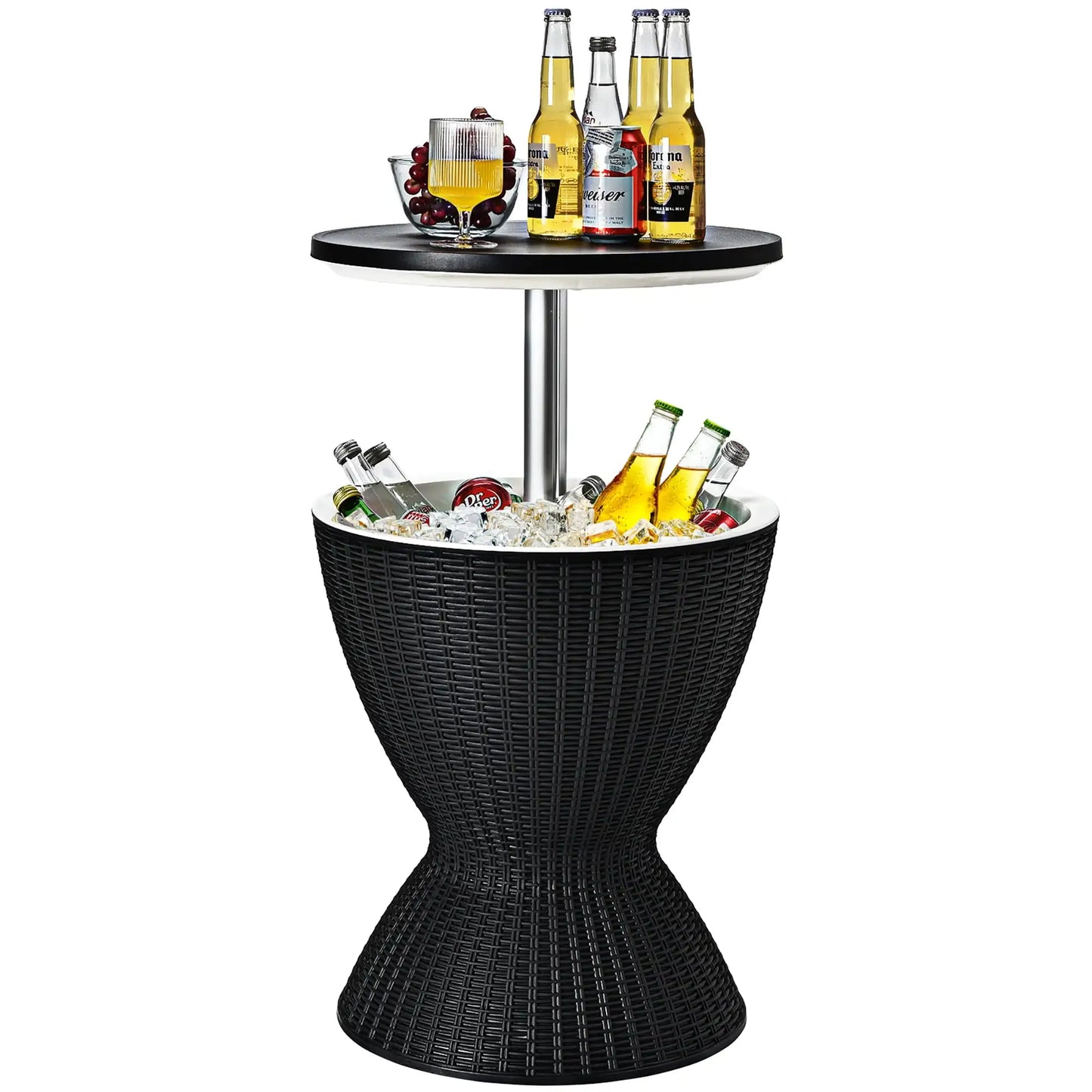 Viral Vault™ Patio Rattan Cooler Bar Table