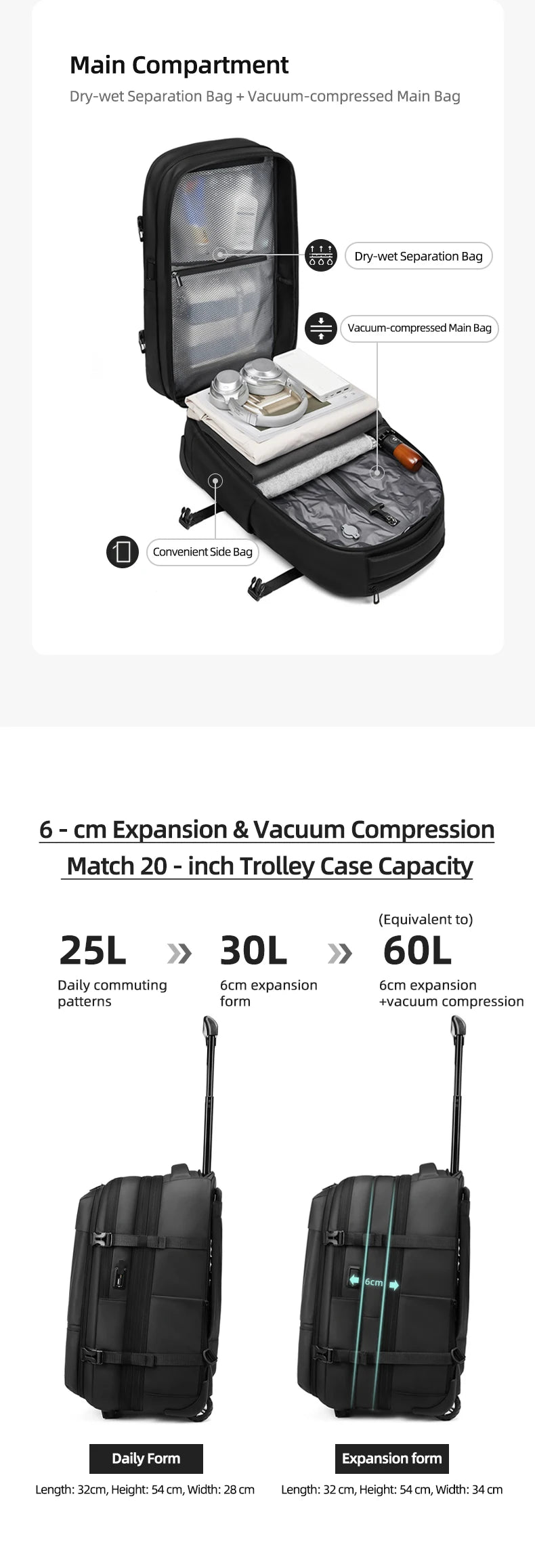 Viral Vault™ vacuum compression business backpacks