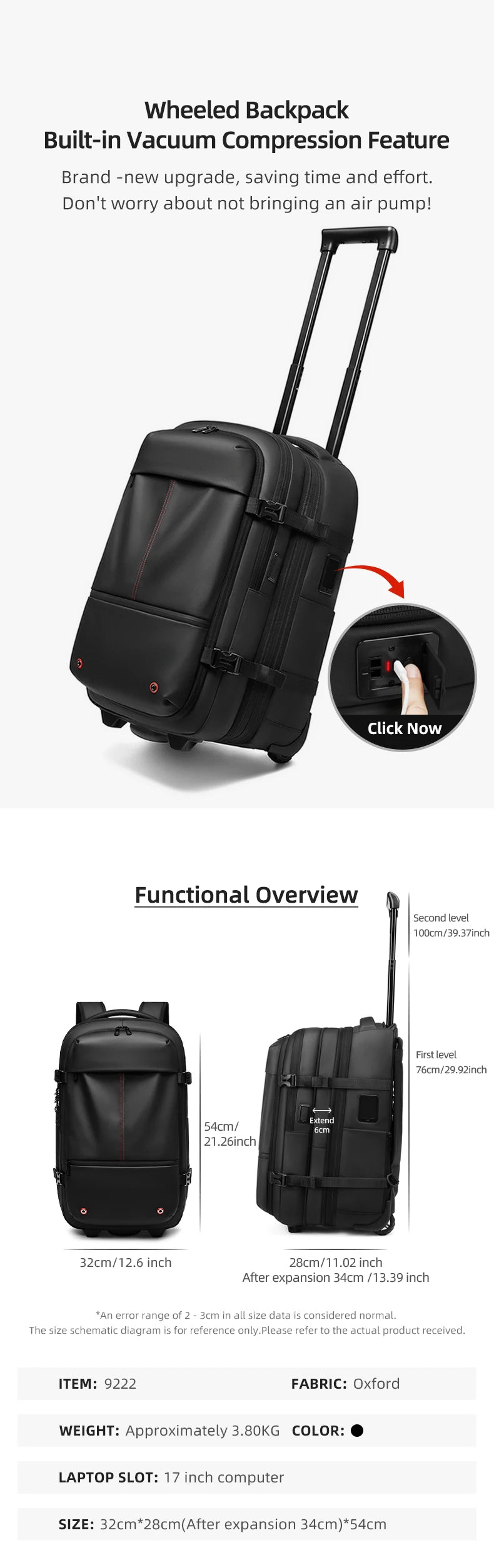 Viral Vault™ vacuum compression business backpacks