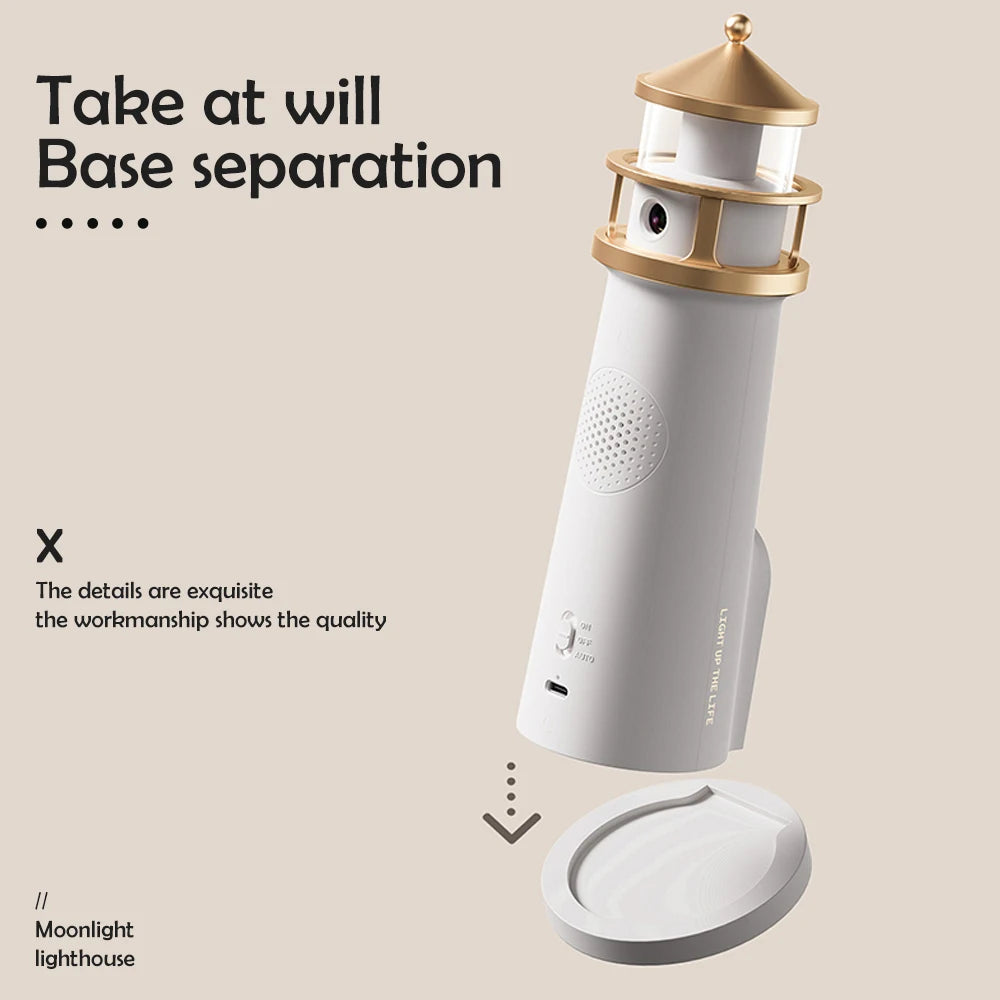 Viral Vault™ Night Lights Moon Projection Lighthouse