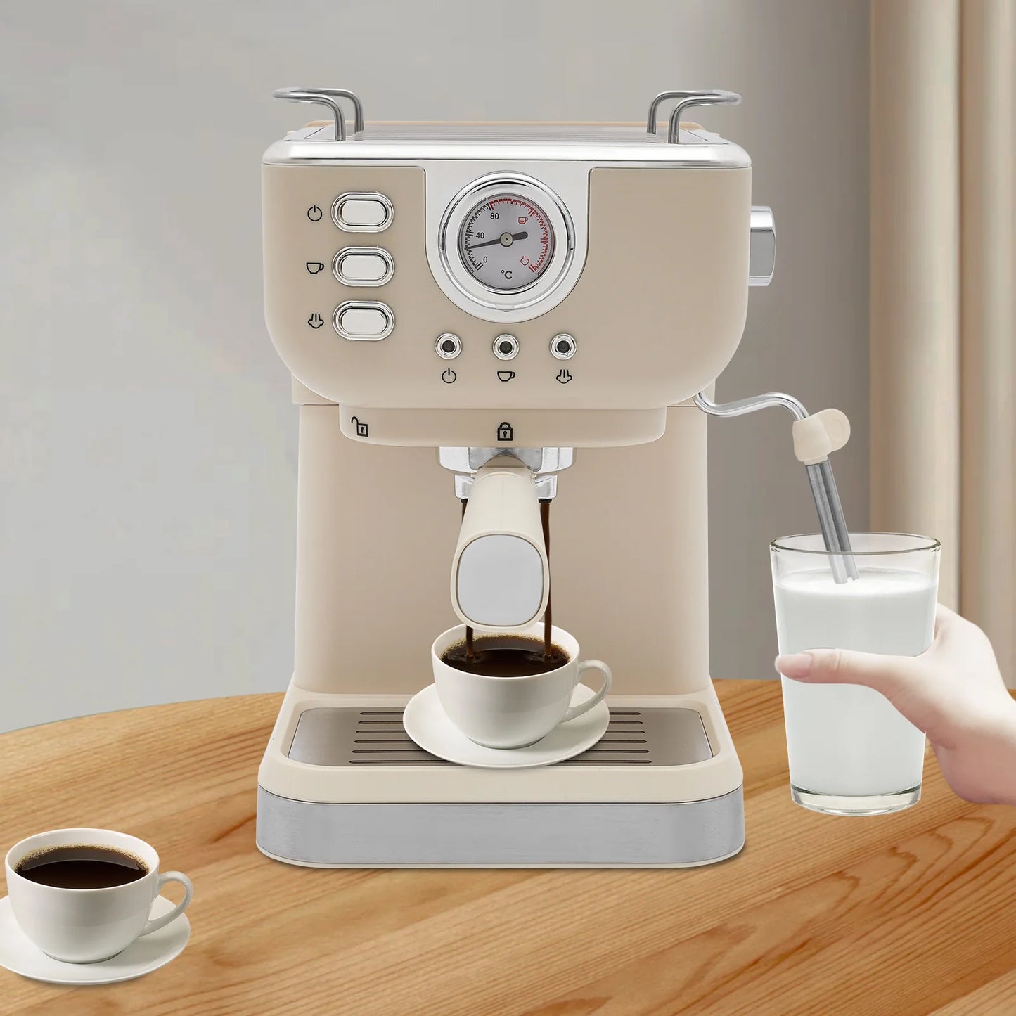 Viral Vault™ Espresso Machine with Milk Frothier