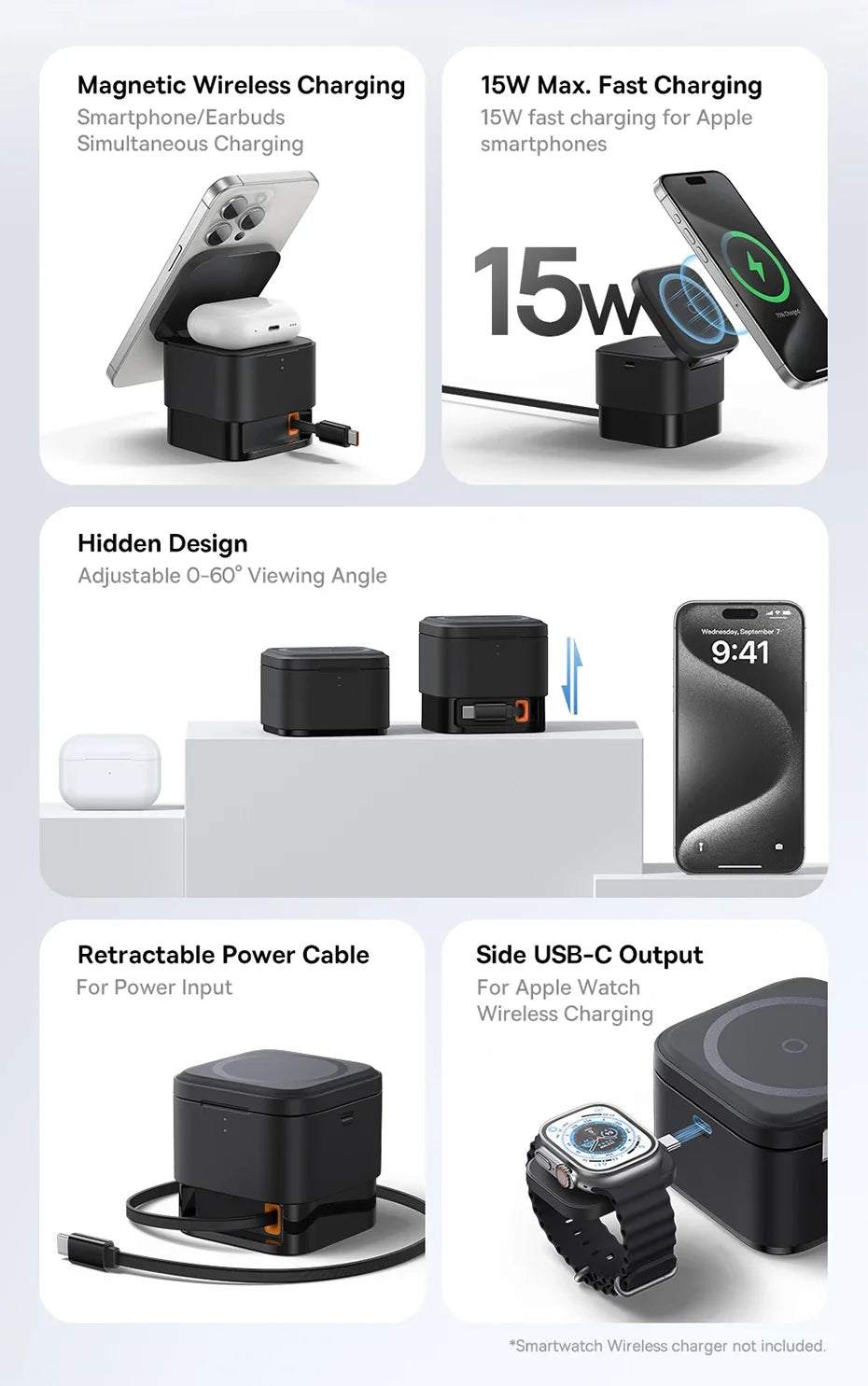 Viral Vault™ Baseus 25W 2 in 1 Magnetic Wireless Charger
