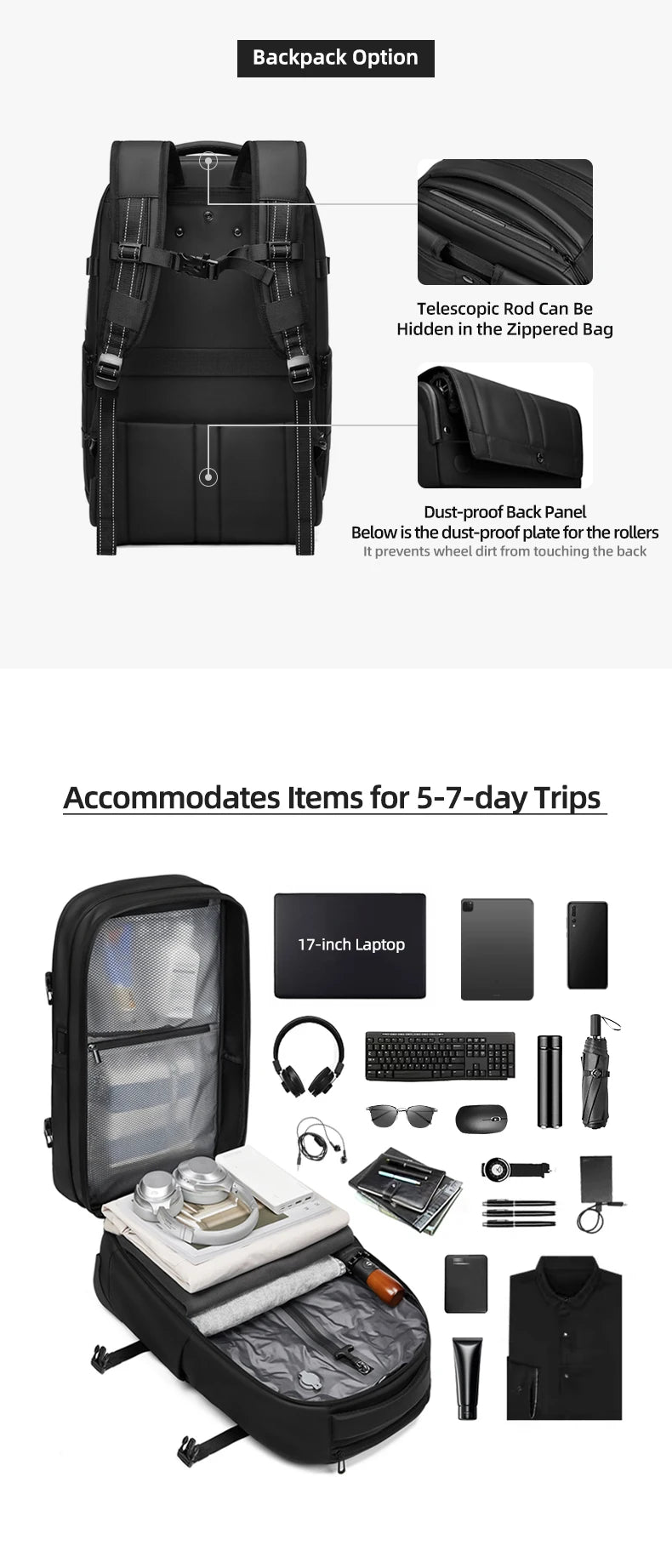 Viral Vault™ vacuum compression business backpacks