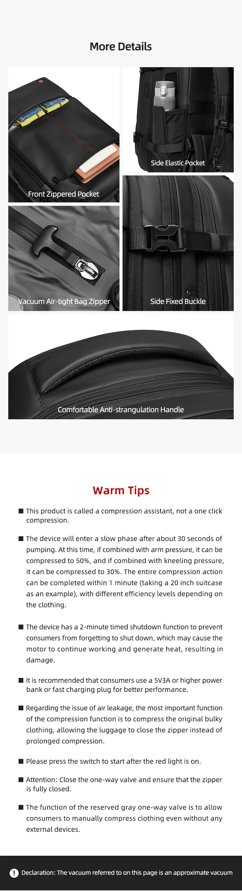 Viral Vault™ vacuum compression business backpacks
