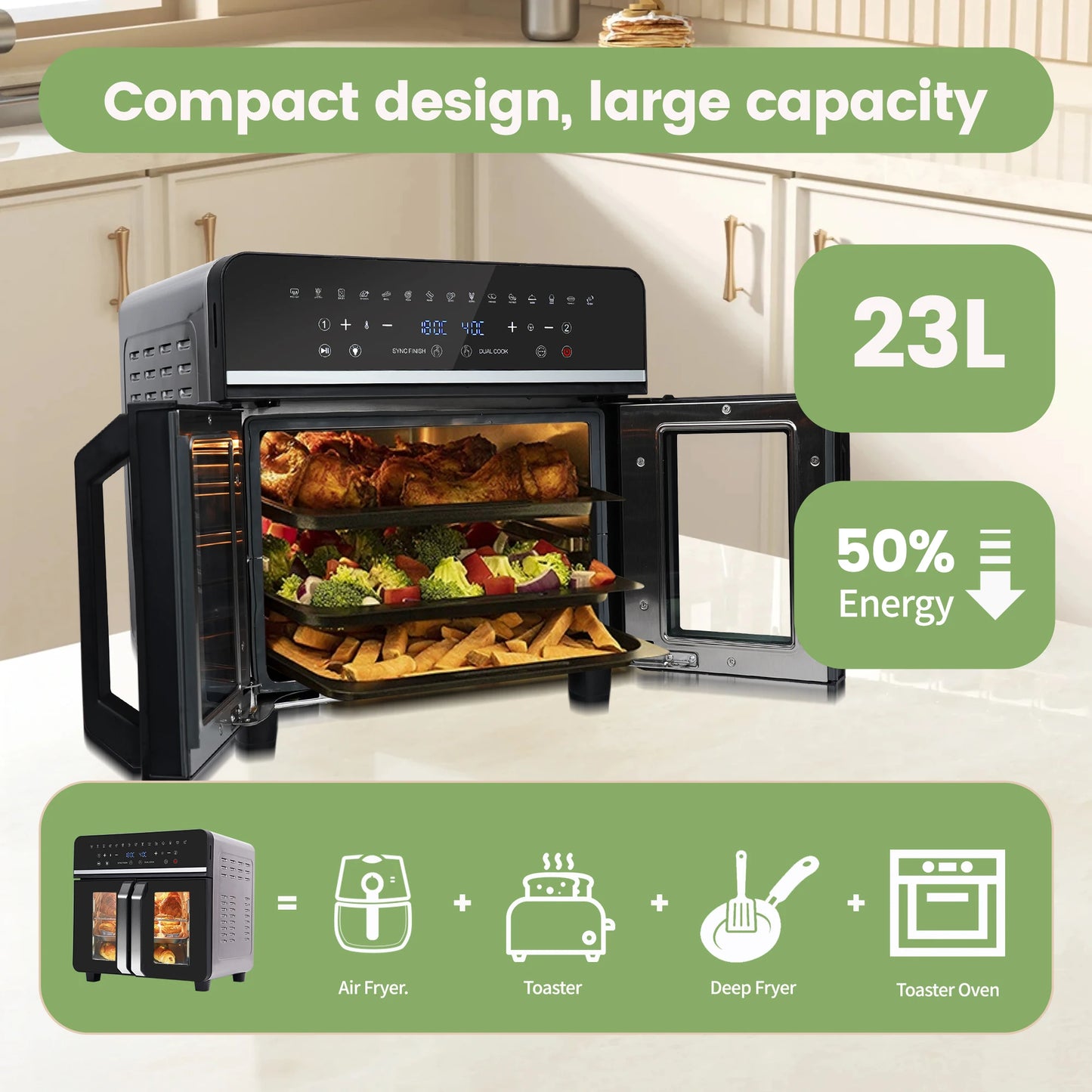 Viral Vault™ Dual Zone Hot Air Fryer