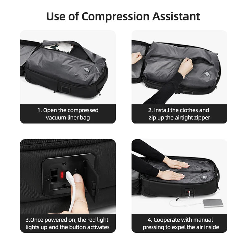 Viral Vault™ vacuum compression business backpacks