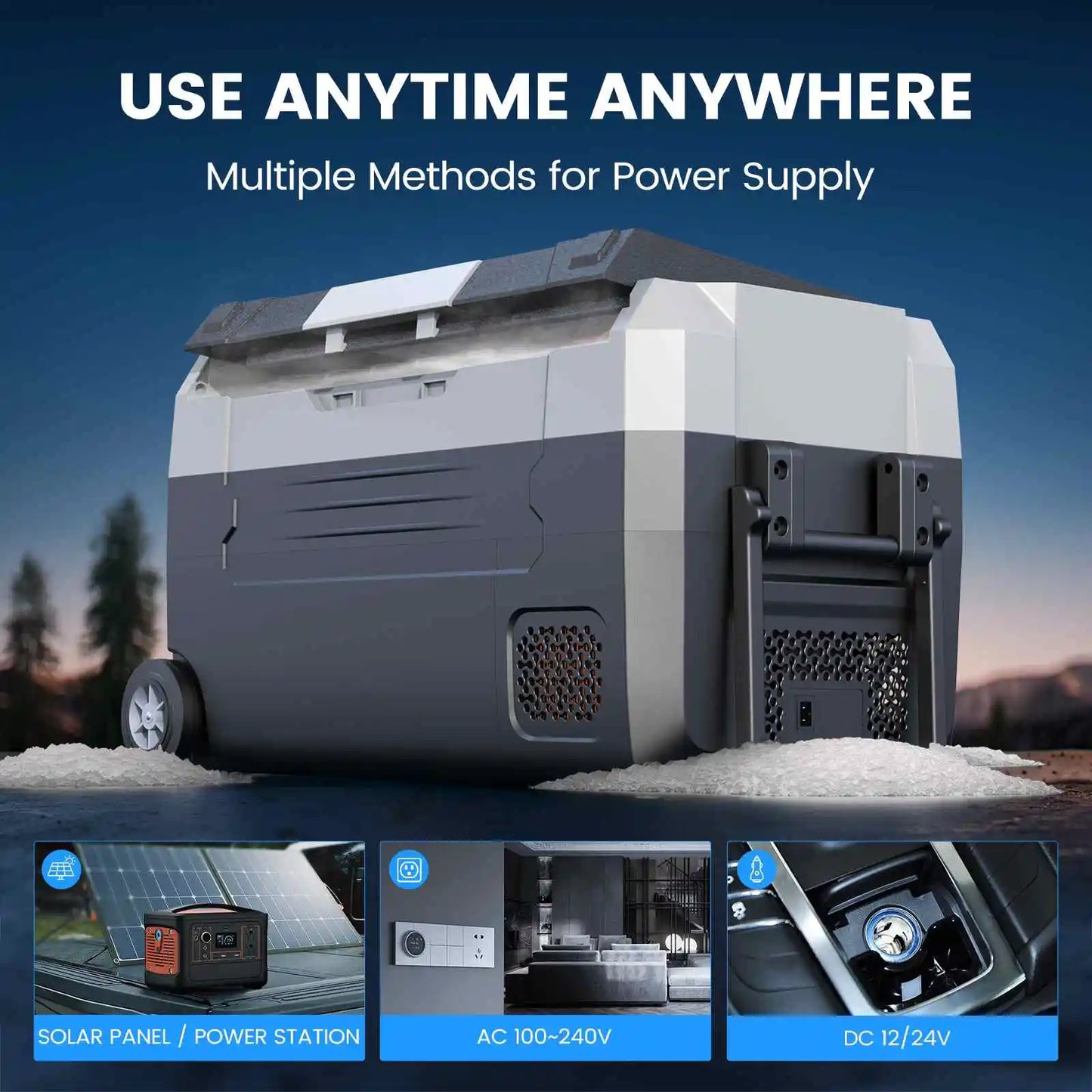 Viral Vault™ Dual Zone Portable Car Fridge with Wheels