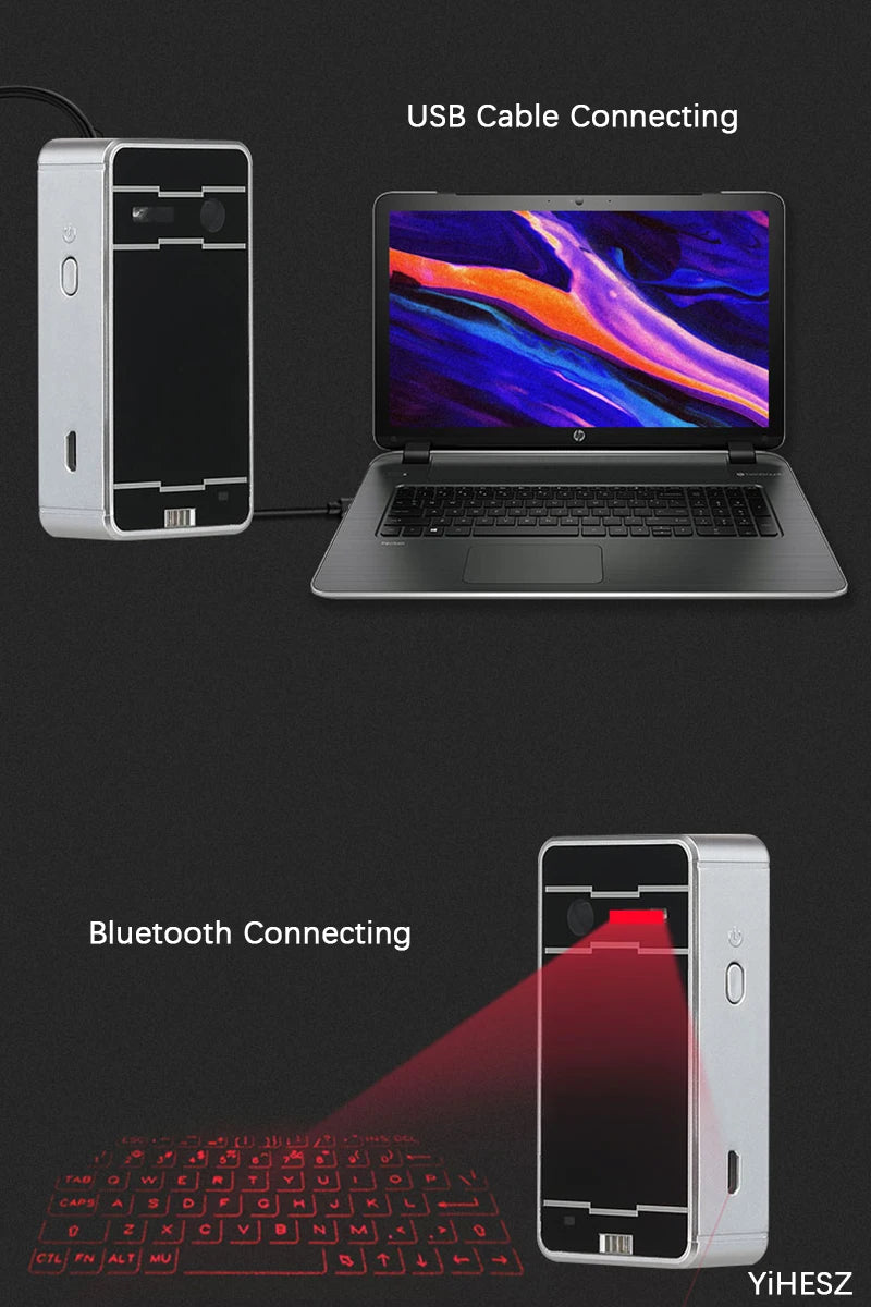 Viral Vault™ Virtual Laser Keyboard Bluetooth Wireless Touch Projector
