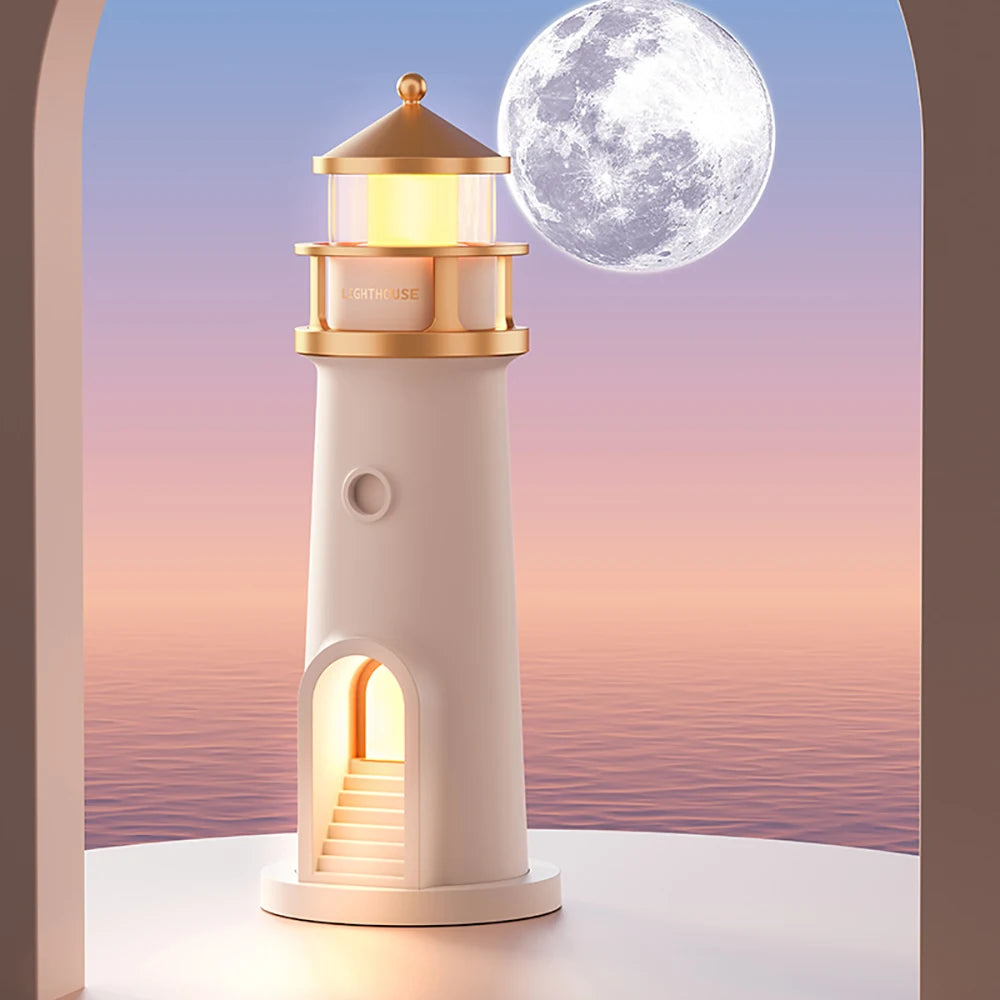Viral Vault™ Night Lights Moon Projection Lighthouse