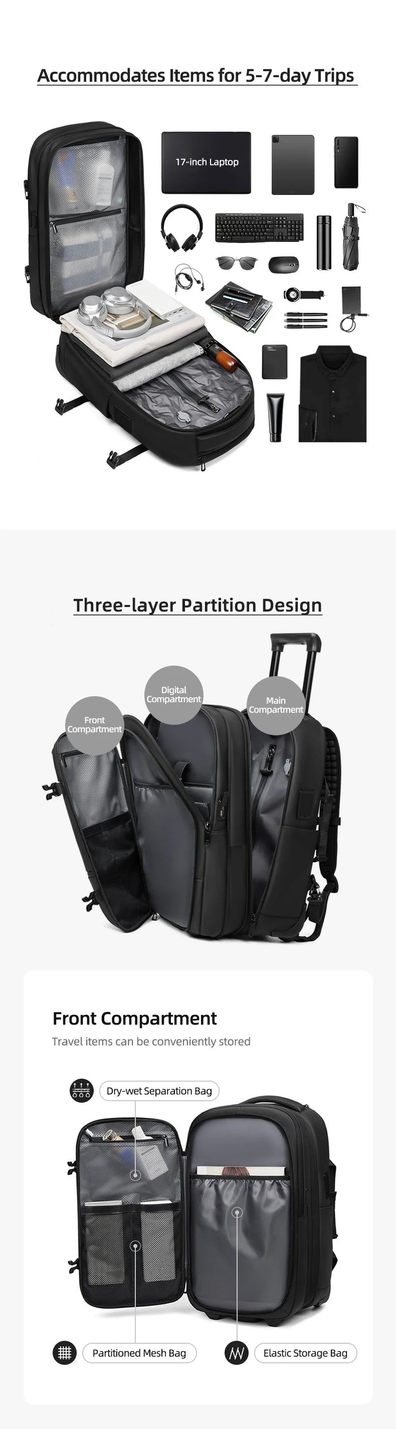 Viral Vault™ vacuum compression business backpacks