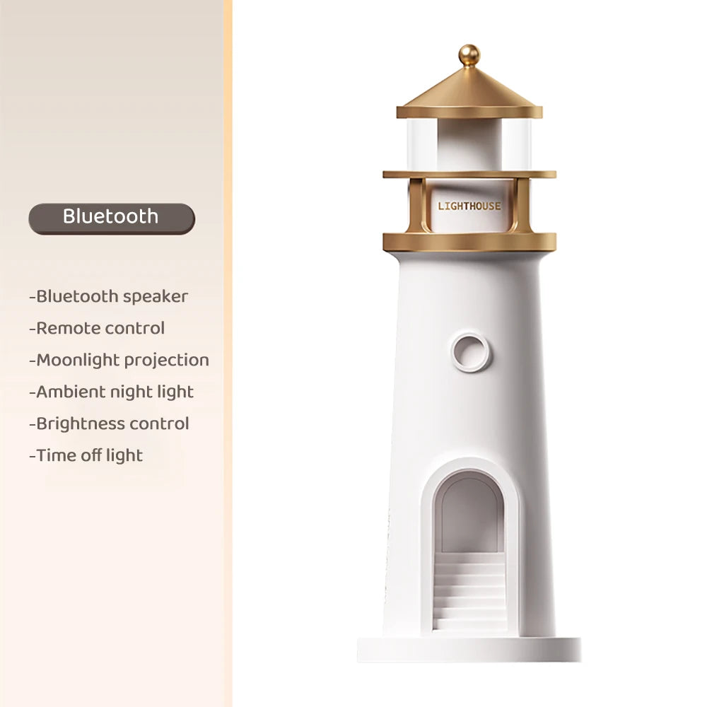Viral Vault™ Night Lights Moon Projection Lighthouse