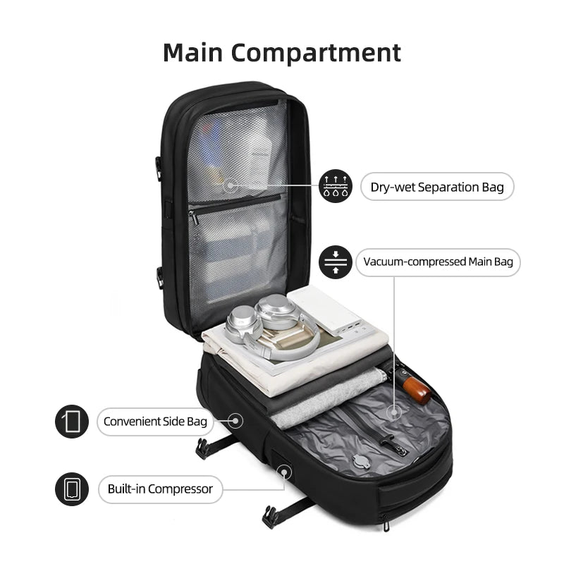 Viral Vault™ vacuum compression business backpacks