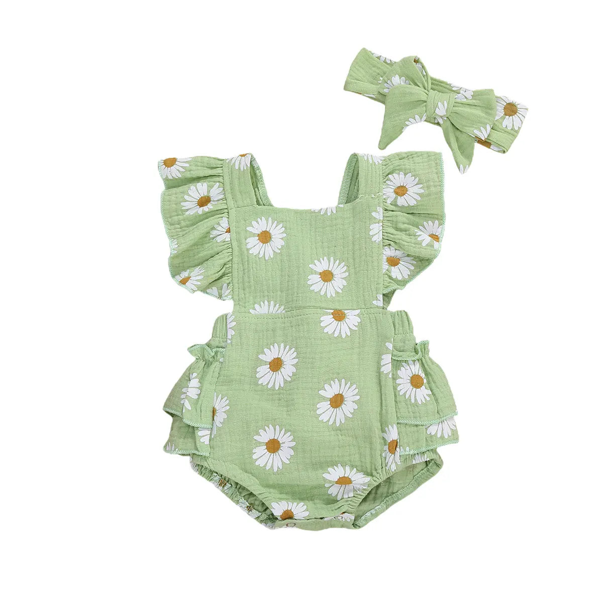 Viral Vault™  Newborn Baby Girls Daisy Romper