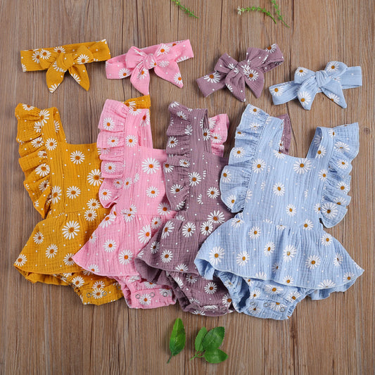 Viral Vault™  Newborn Baby Girls Daisy Romper
