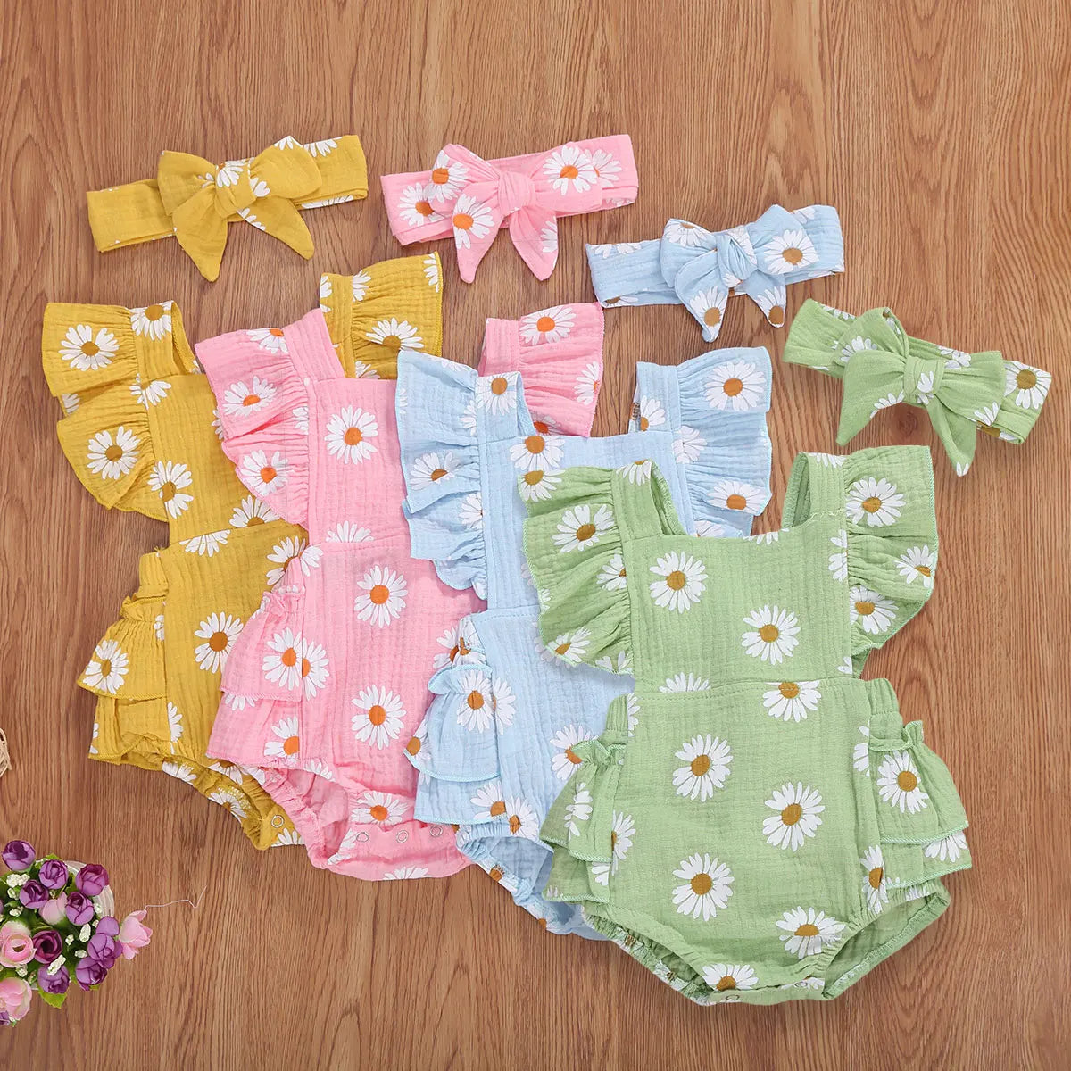 Viral Vault™  Newborn Baby Girls Daisy Romper
