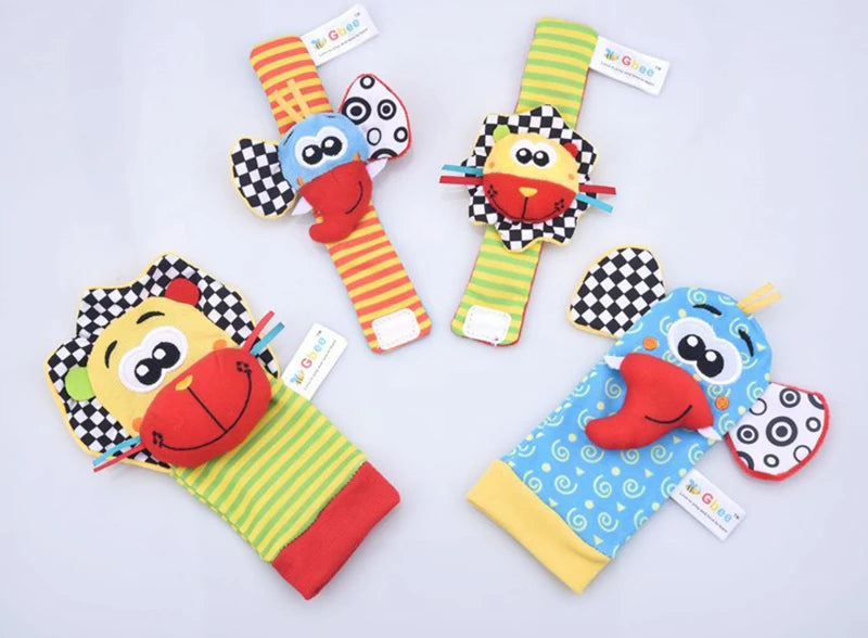Viral Vault™  Cute Stuffed Animals Baby Rattle Socks