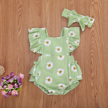 Viral Vault™  Newborn Baby Girls Daisy Romper