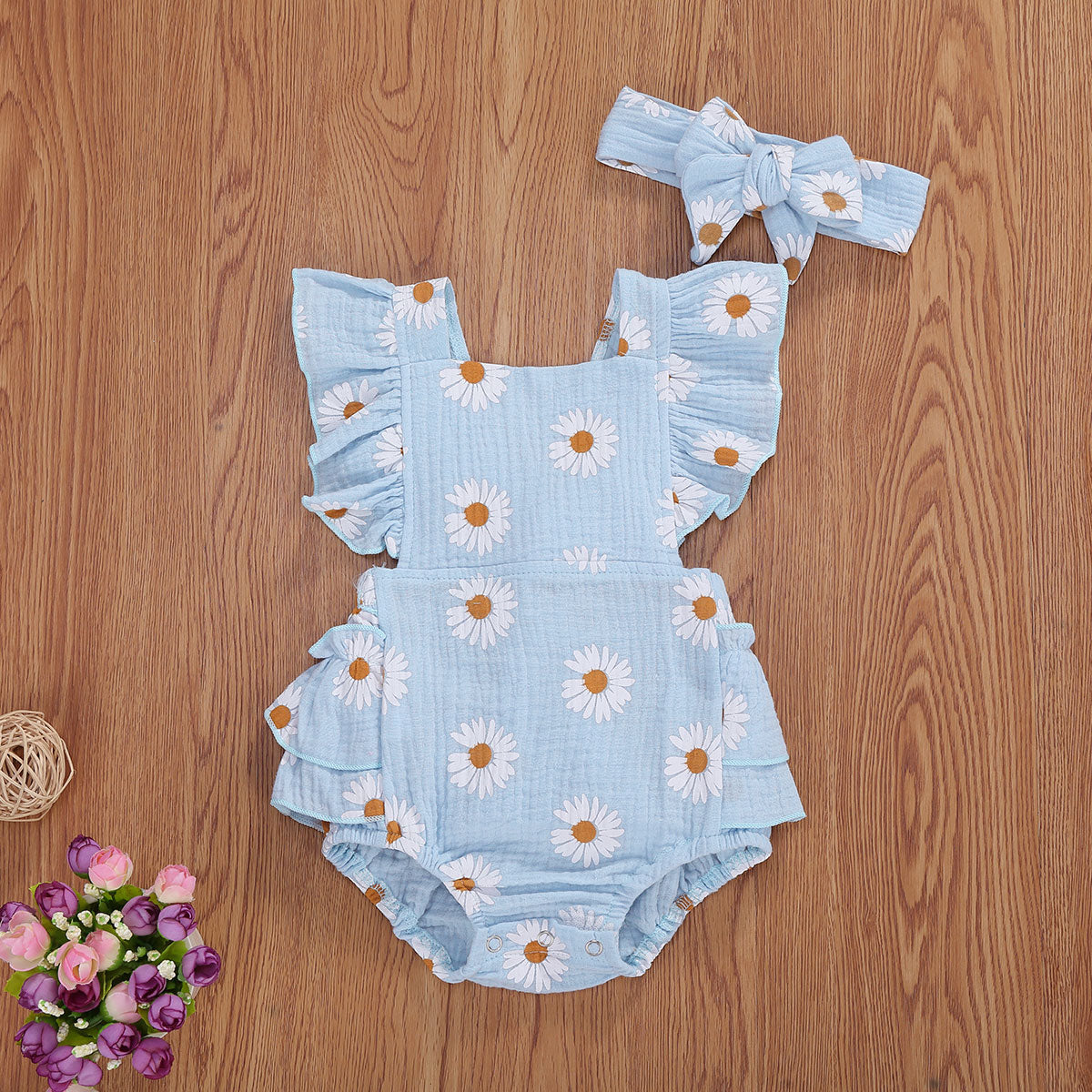 Viral Vault™  Newborn Baby Girls Daisy Romper