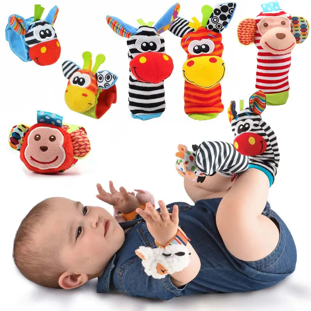 Viral Vault™  Cute Stuffed Animals Baby Rattle Socks