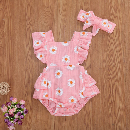 Viral Vault™  Newborn Baby Girls Daisy Romper