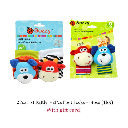 Viral Vault™  Cute Stuffed Animals Baby Rattle Socks