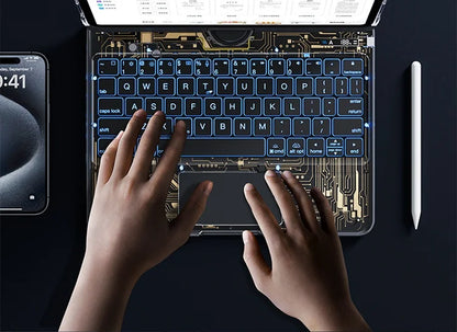 Viral Vault™ Clear Rotating iPad Keyboard Case