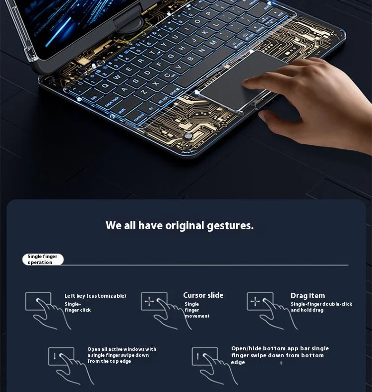 Viral Vault™ Clear Rotating iPad Keyboard Case
