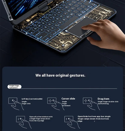 Viral Vault™ Clear Rotating iPad Keyboard Case