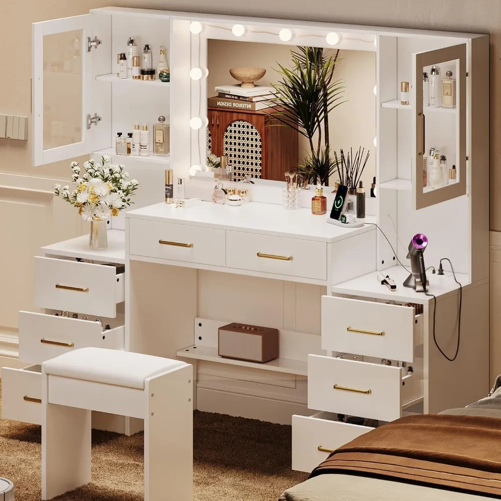 Viral Vault™ White Vanity with Mirror