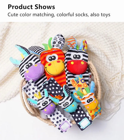 Viral Vault™  Cute Stuffed Animals Baby Rattle Socks