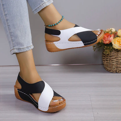Viral Vault™  Contrast Color Wedge Sandals