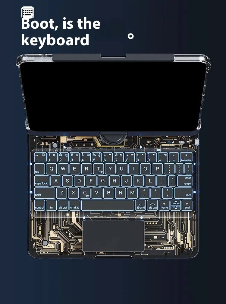 Viral Vault™ Clear Rotating iPad Keyboard Case