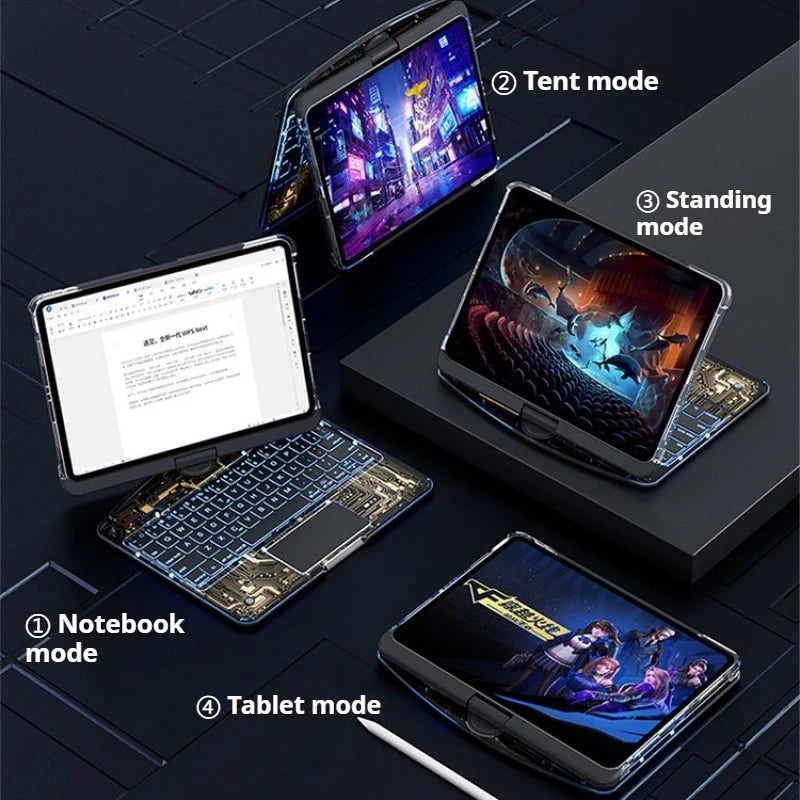 Viral Vault™ Clear Rotating iPad Keyboard Case