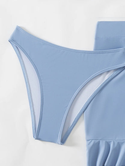 Viral Vault™ Women's Sky Blue Three Piece Swimsuit