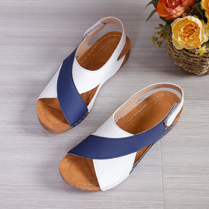 Viral Vault™  Contrast Color Wedge Sandals