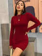 Viral Vault™ Long Sleeve Slim Bodycon Mini Dress
