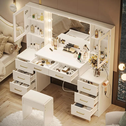Viral Vault™ White Vanity with Mirror
