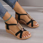 Viral Vault™ Toe Wedge Heel Metal Decorated Fashionable Women's Shoes