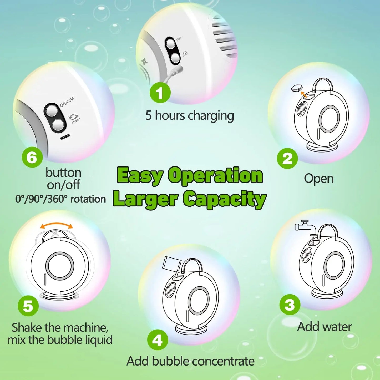 Viral Vault™ 360° Portable Electric Bubble Machine