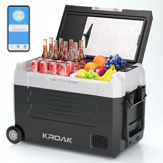 Viral Vault™ Dual Zone Portable Car Fridge with Wheels