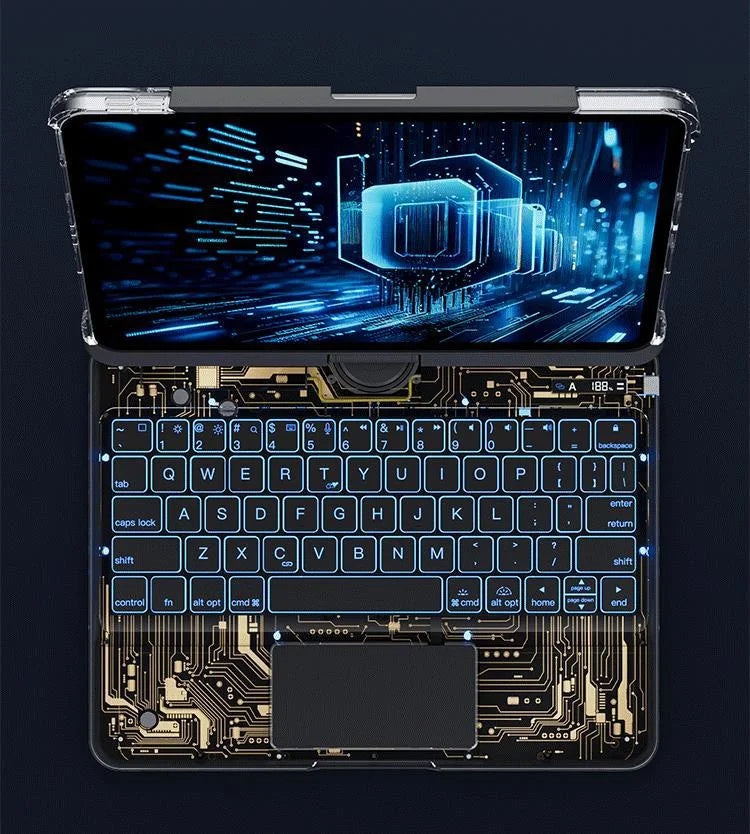 Viral Vault™ Clear Rotating iPad Keyboard Case