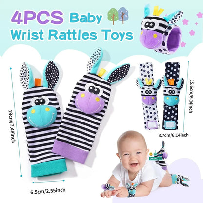 Viral Vault™  Cute Stuffed Animals Baby Rattle Socks