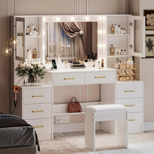 Viral Vault™ White Vanity with Mirror