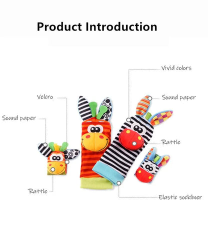 Viral Vault™  Cute Stuffed Animals Baby Rattle Socks